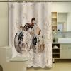Shower Curtains for Bathroom, Fall Thanksgiving Pumpkin with Floral Golden Botanical Leaves Linen Shower Curtain Set Waterproof Fabric Bath Curtain with Hooks for Home Apartment Farmhouse 36x78 inch view 4