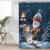 EZON-CH Shower Curtains for Bathroom, Cute Gnome Matchstick Snow Christmas Shower Curtain Set Polyester Waterproof Fabric Bath Curtain with Hooks for Home Hotel Apartment Farmhouse 54x78 inch view 1