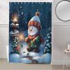 EZON-CH Shower Curtains for Bathroom, Cute Gnome Matchstick Snow Christmas Shower Curtain Set Polyester Waterproof Fabric Bath Curtain with Hooks for Home Hotel Apartment Farmhouse 54x78 inch view 2