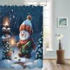 EZON-CH Shower Curtains for Bathroom, Cute Gnome Matchstick Snow Christmas Shower Curtain Set Polyester Waterproof Fabric Bath Curtain with Hooks for Home Hotel Apartment Farmhouse 54x78 inch view 3