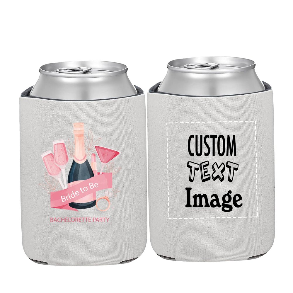 [300pcs] Custom Can Coozies 300 Pack Customized Can Sleeve Beer Coolers, Personalized Can Cooler With Photo Logo for Wedding, Graduation Party, Bachelorette Party, Corporate Events - Grey