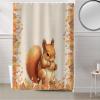 Shower Curtains for Bathroom, Fall Thanksgiving Cute Squirrel with Maple Leaves Shower Curtain Set Polyester Waterproof Fabric Bath Curtain with Hooks for Home Hotel Apartment Farmhouse 60x72 inch view 2
