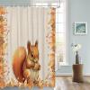 Shower Curtains for Bathroom, Fall Thanksgiving Cute Squirrel with Maple Leaves Shower Curtain Set Polyester Waterproof Fabric Bath Curtain with Hooks for Home Hotel Apartment Farmhouse 60x72 inch view 3