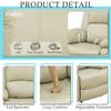 Caberryne Leather Recliner Sofa SetLeather Reclining Couch for Living Room Furniture SetsBeige Recliner Couch with 5 Recliners for Living Room/Office/Theater Seating(Sofa Set 3 Pieces) view 4