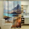 Shower Curtains for Bathroom, Watercolor Oil Painting Hill and Lake Landscape Shower Curtain Set Polyester Waterproof Fabric Bath Curtain with Hooks for Home Hotel Apartment Farmhouse 54x78 inch view 4