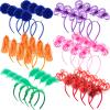 Censen 24 Pcs Pompom Headband Bulk Halloween Hair Accessories, Multicolored view 1