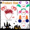 Censen 24 Pcs Pompom Headband Bulk Halloween Hair Accessories, Multicolored view 2