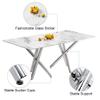 HomVent Modern Marble Dining Table & Chair Sets for 6, Rectangle Marble Table Top and 6 PU Faux Leather Chairs for Dining Room Kitchen (White-1 Table, 6 Black PU Faux Leather Chairs) view 4