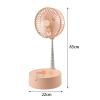 Gralara Telescopic Pedestal Fan Portable Oscillating Standing Fan Adjustable with Remote Control Foldable Desk Fan Telescopic Floor Fan for Camping, Pink view 3