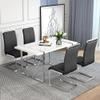 NYEESS Dining Table Set for 4,Modern Kitchen Table Set with 4 Metal Leg Upholstered Dining Chairs,White Dinner Table Set for 4 Ideal for Kitchen,Dining Room view 2
