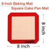 8 Inch Square Silicone Baking Mat, Set of 3 Silicone Cooking Mat for 8 Inch Cake Pan, Nonstick Silicone Mat for Baking, Silicone Mat for Baking Sheet (Red, Blue, Grey) view 2