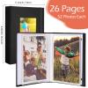 Yeaqee 20 Packs Photo Album 4x6 Small Picture Album Linen Cover Memory Book with Front Window 26 Clear Pages Hold 52 Pictures for Wedding Anniversare Family Baby(Black) view 2