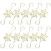 HOMSFOU 10pcs Snowflake Christmas Hooks for Mantel Fireplace Sturdy Xmas Stocking Hangers for Holiday Decor Present Bags Design view 1