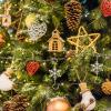 HOMSFOU 10pcs Snowflake Christmas Hooks for Mantel Fireplace Sturdy Xmas Stocking Hangers for Holiday Decor Present Bags Design view 3