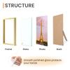 upsimples 5x7 Picture Frame Set of 3, Made of High Definition Glass for 5 x 7 Gold Frames, Wall and Tabletop Display Thin Border Photo Frame for Home Dcor view 3
