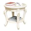 POCHY Beautiful Nightstand Nightstand American Style Bedside Table 2 Tiers with Open Shelves Round Bedside Cabinet for Bedroom Living Room Coffee Table Save Space view 1