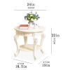 POCHY Beautiful Nightstand Nightstand American Style Bedside Table 2 Tiers with Open Shelves Round Bedside Cabinet for Bedroom Living Room Coffee Table Save Space view 3