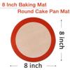 8 Inch Round Silicone Bakintg Mat, Set of 3 Reusable Silicone Baking Mats, Silicone Mat for 8 Inch Cake Pan, Silicone Mat for Baking Cake, Pizza, Pie, Bread, Macaron (Red, Blue, Grey) view 2