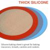 8 Inch Round Silicone Bakintg Mat, Set of 3 Reusable Silicone Baking Mats, Silicone Mat for 8 Inch Cake Pan, Silicone Mat for Baking Cake, Pizza, Pie, Bread, Macaron (Red, Blue, Grey) view 3