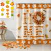 Fall Home Shower Curtain 36x72 Inch, Thanksgiving Farmhouse Maple Leaves Waterproof Bath Curtain with 12 Hooks, Home Marple Leaves Washable Polyester Wrinkle Free Shower Curtains for Bathroom Decor view 3