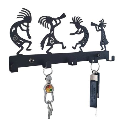 BEIJIALY Wall Key Holder, Personalized Metal Key Holder, Key Rack with 5 Key Hooks, Decorative Key Holder Hooks Organizer Hanger Rack Wall Mounted for Entryway, Office(Type 2)