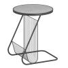 POCHY Beautiful Nightstand Nightstand Round Metal Bedside Table 2 Tier Bedside Cabinet with Magazine Storage Space for Living Room Balcony Coffee Table Save Space view 1