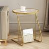 POCHY Beautiful Nightstand Nightstand Round Metal Bedside Table 2 Tier Bedside Cabinet with Magazine Storage Space for Living Room Balcony Coffee Table Save Space view 2