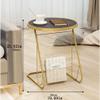 POCHY Beautiful Nightstand Nightstand Round Metal Bedside Table 2 Tier Bedside Cabinet with Magazine Storage Space for Living Room Balcony Coffee Table Save Space view 3