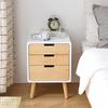 POCHY Beautiful Nightstand Nightstand Wooden Bedside Table with 3 Drawers Bedside Cabinet for Bedroom Living Room Sofa Bedside Dresser 40 X 37 X 52 Cm Save Space view 2