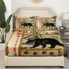 Rustic Farmhouse Bed Sheets Set Queen, Retro Hunting Bear Sheet Set for Kids Boys, Lake House Decor Sheets for The Home, Cabin Lodge Paddle Decor Bedding Set, Moose Wildlife Flat Fitted Sheet view 4