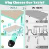 Arlopu Kids Table and 6 Chairs Set, Height Adjustable Graffiti Desk, Preschool Activity Art Craft Table, for Daycare Classroom Home Boys and Girls Age 3-12 (Light Green) view 2