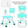 Arlopu Kids Table and 6 Chairs Set, Height Adjustable Graffiti Desk, Preschool Activity Art Craft Table, for Daycare Classroom Home Boys and Girls Age 3-12 (Light Green) view 4