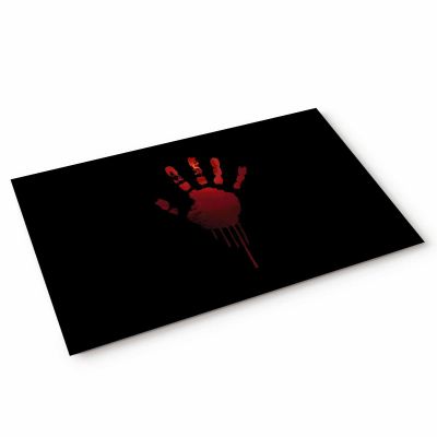 Sunteeny Hallowen Door Mat Outdoor Bloody Hand Image Welcome Mats for Front Door Indoor Outdoor Entry Doormat Non-Slip Kitchen Rug Washable Floor Front Mats for Bathroom/Bedroom/Porch/Patio 18"X30"