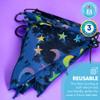 MYSTIC SKY BUNTING | Fabric Bunting | Reusable Decorations | Stars and Moons | Blue Bunting | Party decorations | Eco Decorations view 3