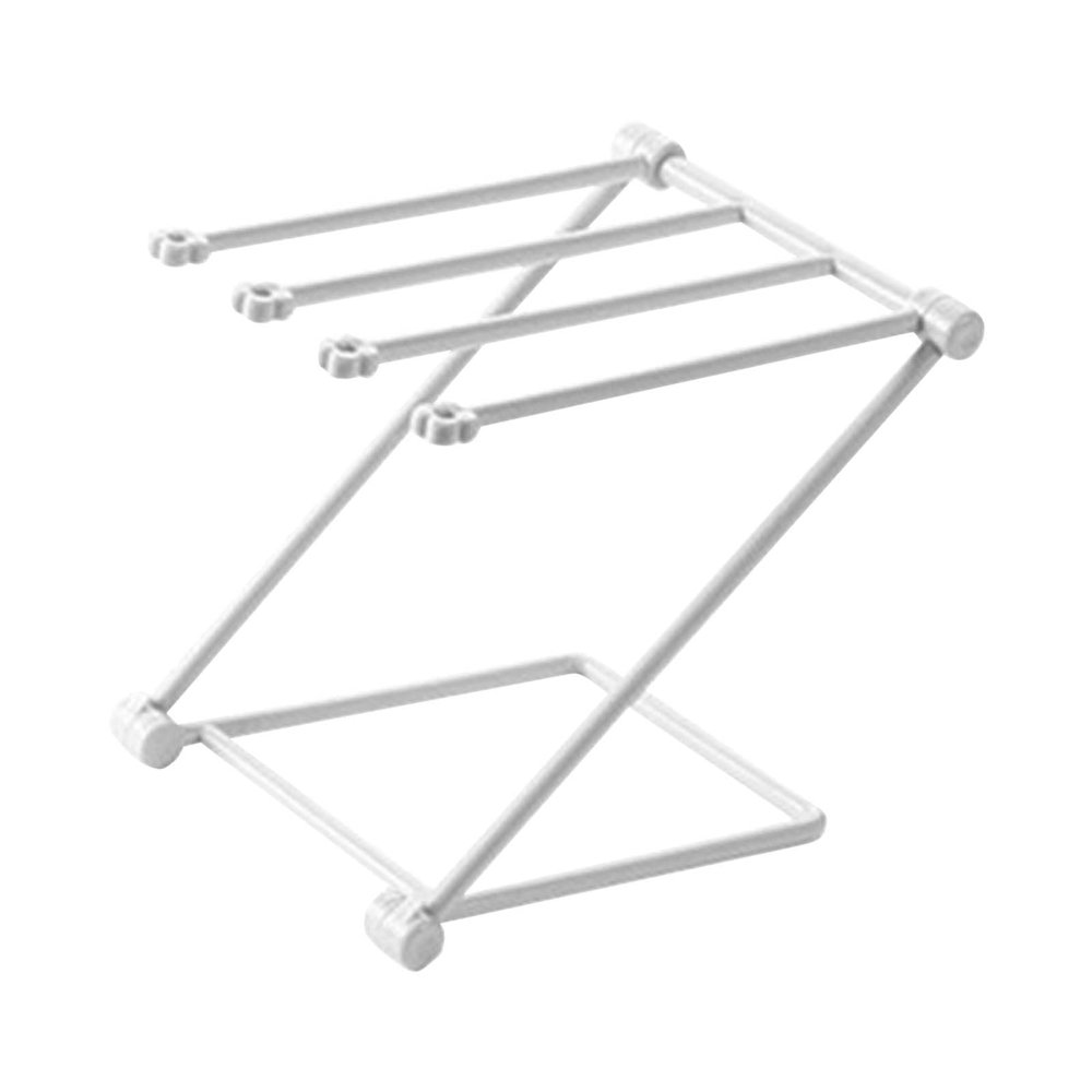 DOACT Kitchen Countertop Dishcloth, 4 Arm Folding Vertical Towel Stand Plastic Storage Holder for Countertop - Light Grey