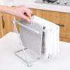 DOACT Kitchen Countertop Dishcloth, 4 Arm Folding Vertical Towel Stand Plastic Storage Holder for Countertop - Light Grey view 2
