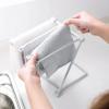 DOACT Kitchen Countertop Dishcloth, 4 Arm Folding Vertical Towel Stand Plastic Storage Holder for Countertop - Light Grey view 4