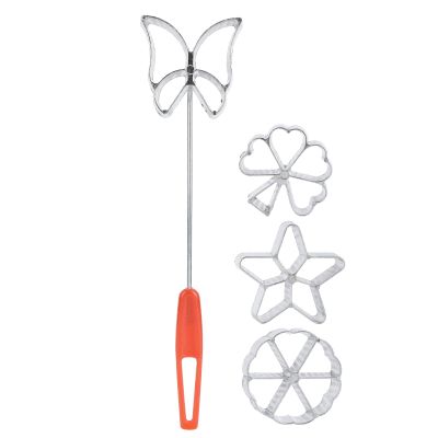 4Pcs Cake Printing Pastry Mold, Aluminum Alloy Biscuit Dessert Maker Waffle Model Set, Kitchen Cake Printing Moulds, DIY Baking Accessories, Great Present for Biscuit Lovers