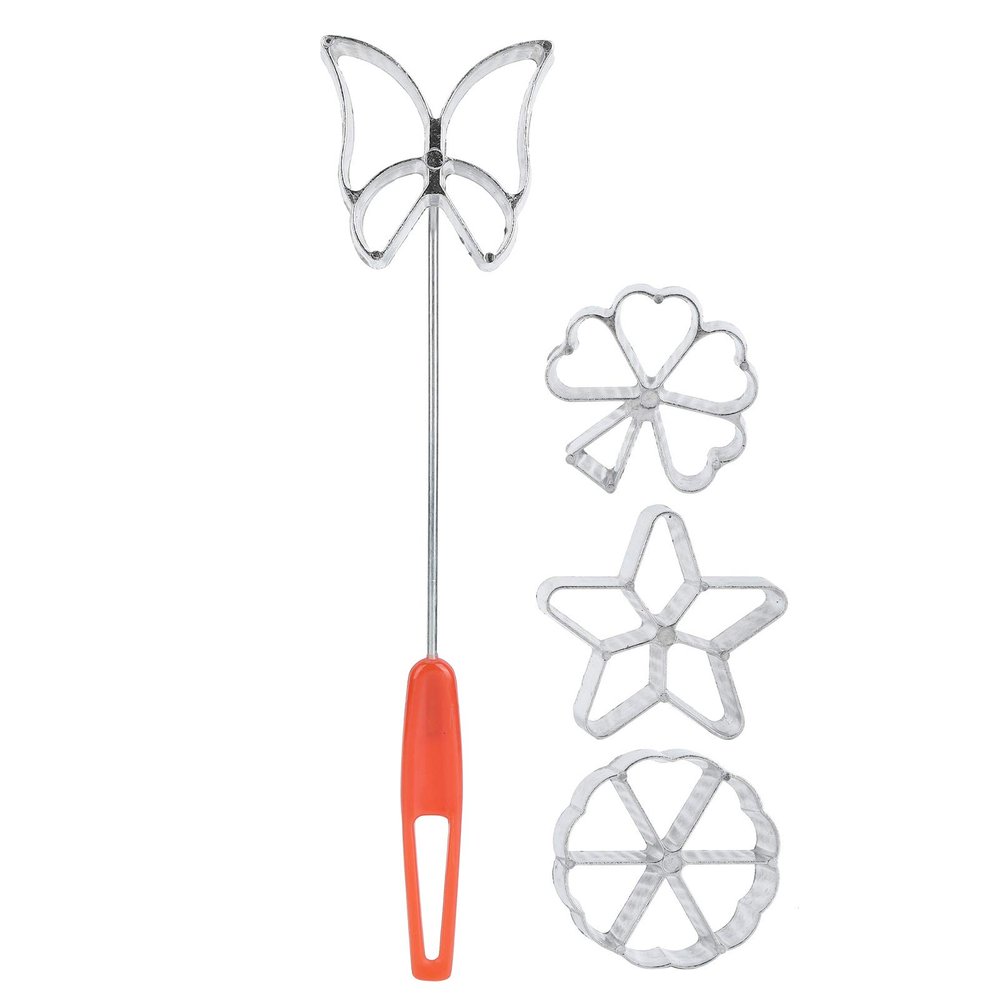 4Pcs Cake Printing Pastry Mold, Aluminum Alloy Biscuit Dessert Maker Waffle Model Set, Kitchen Cake Printing Moulds, DIY Baking Accessories, Great Present for Biscuit Lovers