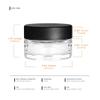 Human Objects | 1oz Clear Glass Jars with Child Resistant Black Caps - 1-2 Grams - 200 Count- Refillable Airtight Containers for Herbs, Spices, Food, Oil, Wax, Cosmetics, Skincare, Samples, & More view 2