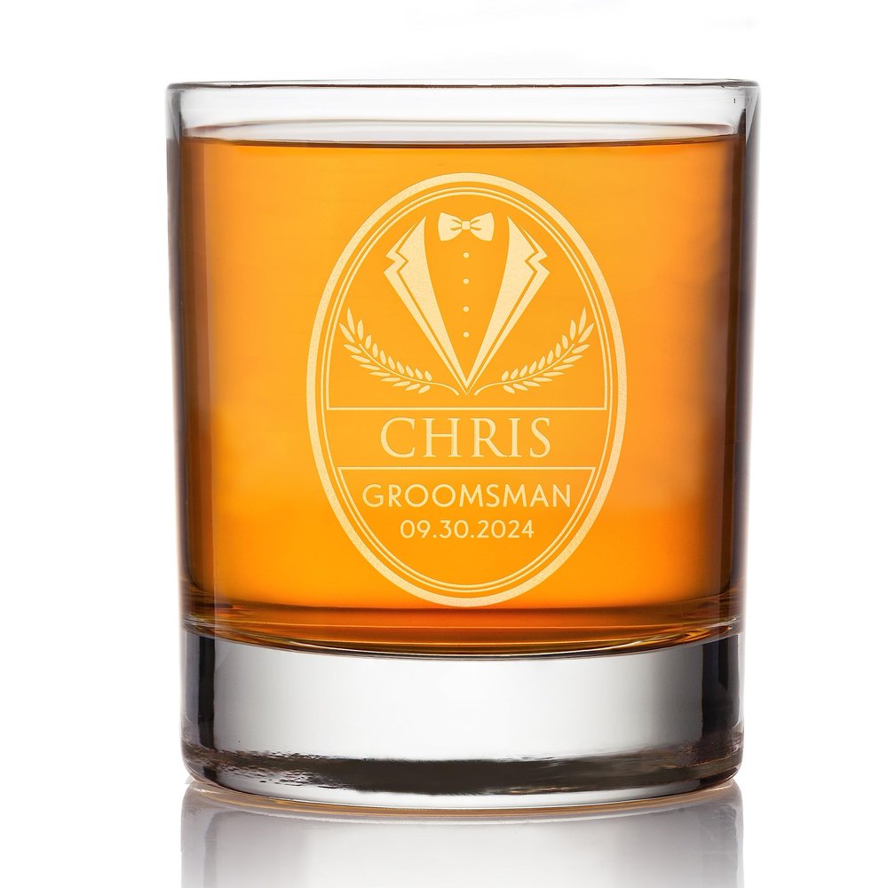 Single, Groomsmen Gifts, Personalized Groomsmen Whiskey Glass, Groomsmen Proposal Gifts, Custom Bachelor Party Favors, Best Man Gifts From Groom, Father of the Groom - D7
