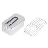 Bento Box Set, Stainless Steel Bento Lunch Food Box Container Aluminum Lunch Box Folding Handle Portable Light Weight Cooking Bento Box for Outdoor Picnic(White) view 1