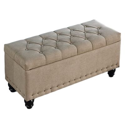 Ottoman Bench Fabric Bed Stool Bed End Stool Bedroom Bed Front Sofa Modern Minimalist Storage Nordic Style Storage Shoe Changing Couch (Color : Light Brown, Size : 40 * 40 * 45cm)