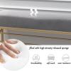 Velvet Upholstered Storage Bench with Golden Metal Legs,Thin Modern Accent Shoe Rack for Home Bedroom Living Room,Entryway Shoe Bench-Grey 80x20x48cm(31x8x19inch) view 4
