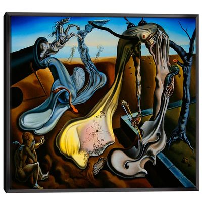 BOHU ARTS Salvador Dali Wall Art Dal Spider of The Evening Surrealist Framed Painting Canvas Art for Bedroom Livingroom Decoration Ready to Hang