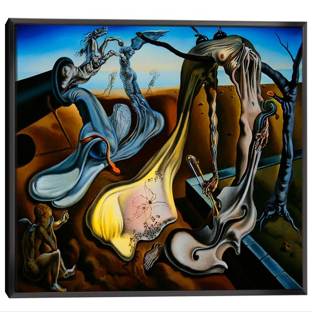BOHU ARTS Salvador Dali Wall Art Dal Spider of The Evening Surrealist Framed Painting Canvas Art for Bedroom Livingroom Decoration Ready to Hang
