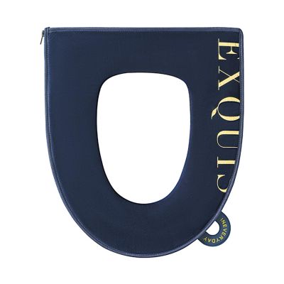 AOKLEY Toilet Seat Cushion, Soft Warm Toilet Cover Pads Washable Velvet Fabric Toilet Seat Covers Pads Reusable, Machine-Washable, Easy-Install (Blue)