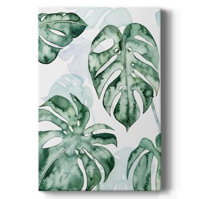 Renditions Gallery Canvas Nature Wall Art Glam Paintings & Prints Faded Split Leaf Modern Botanical Abstract Canvas Artwork Decorations for Bedroom Office Kitchen - 32"x48" LT524