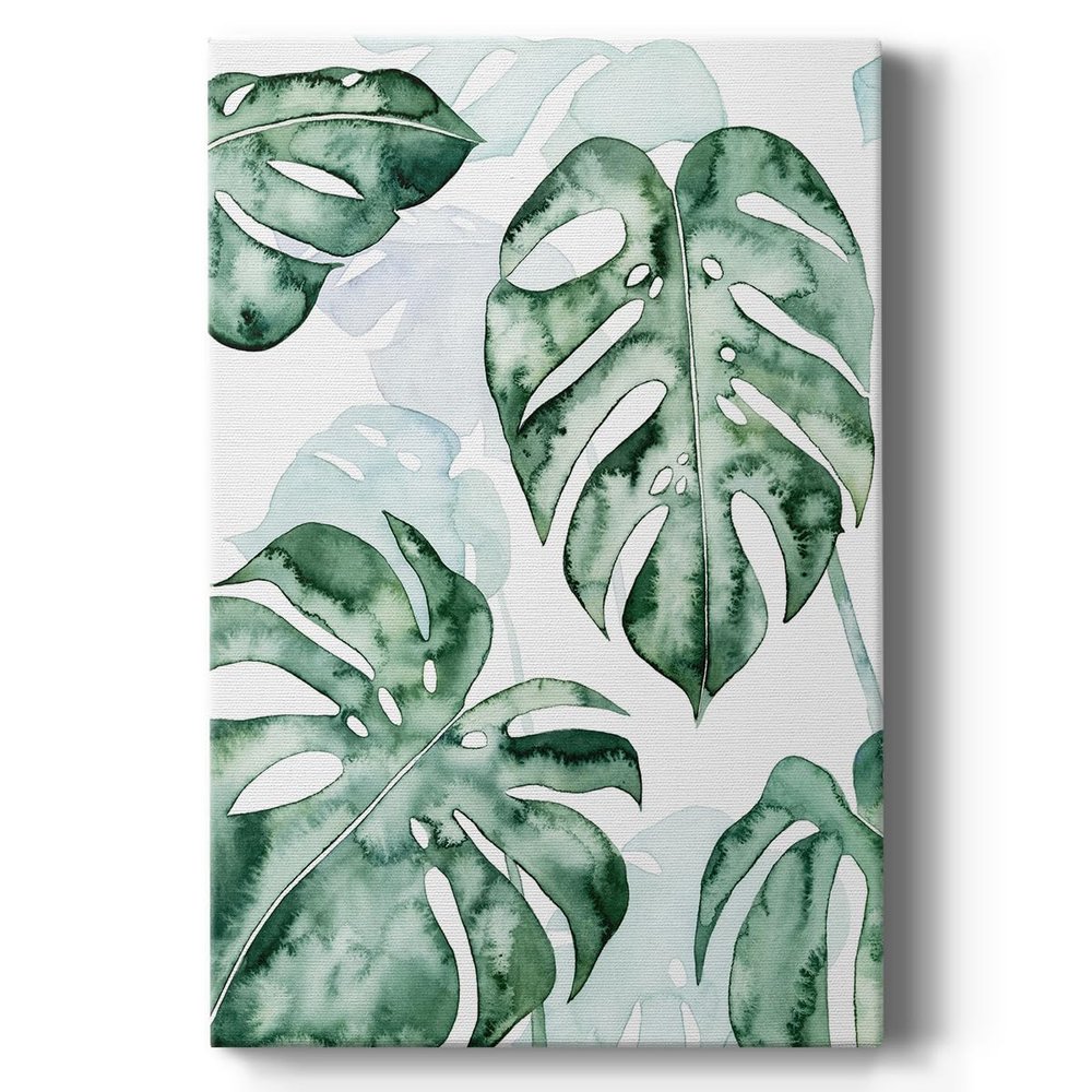 Renditions Gallery Canvas Nature Wall Art Glam Paintings & Prints Faded Split Leaf Modern Botanical Abstract Canvas Artwork Decorations for Bedroom Office Kitchen - 32"x48" LT524