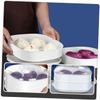 Cabilock 2sets Versatile Two-layer Meal Steamer Cover for Dumplings and Rice Microwave Safe Storage Container for and Heating White Plastic Design view 4